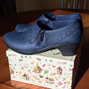 Easy Street Blue Ankle Booties with Wingtip Design
